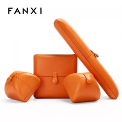 FANXI customize unique design orange leather jewelry packaging box