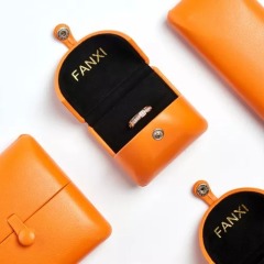 FANXI customize unique design orange leather jewelry packaging box