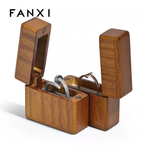 New design wooden packaging box for engagement ring