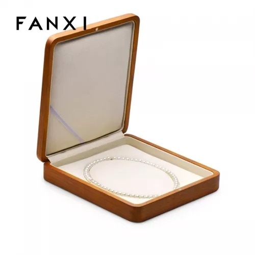 Custom solid wood pearl necklace box jewelry