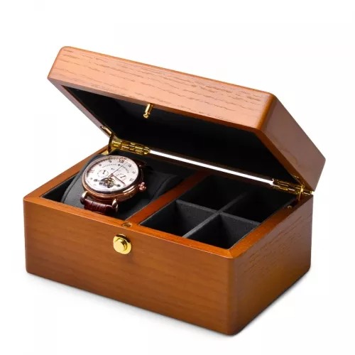 Vintage wood jewelry organizer gift box for bangle ring pendant watch