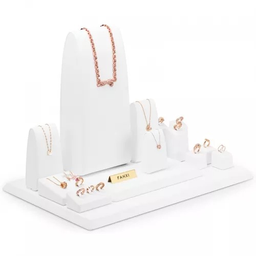 FANXI factory white microfiber jewelry display set