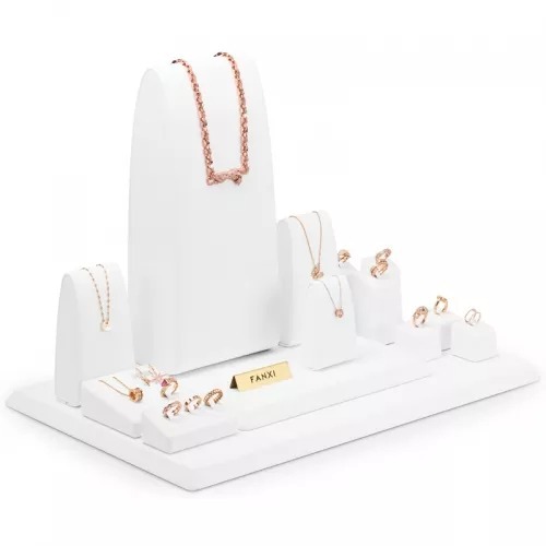 FANXI factory white microfiber jewelry display set