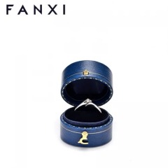 FANXI custom logo & colour leather jewelry ring packaging box