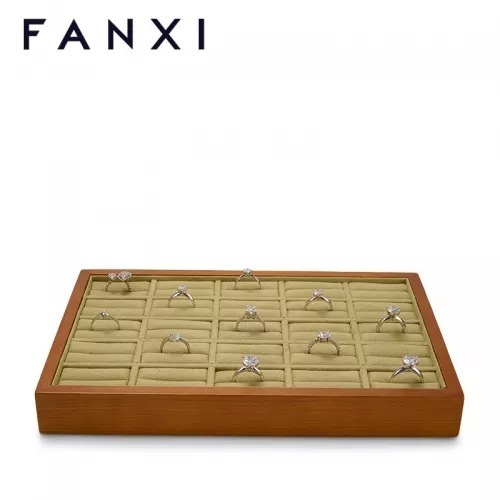FANXI customize wood jewelry display tray for ring