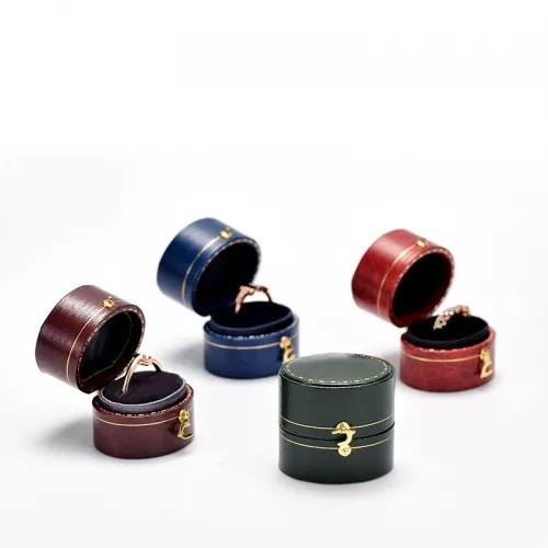 FANXI custom logo &amp; colour leather jewelry ring packaging box