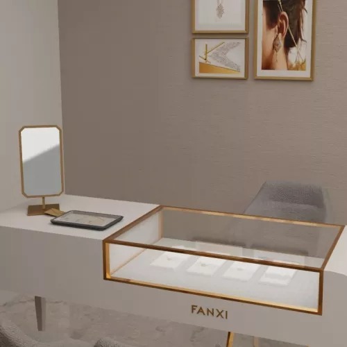 FANXI luxury metal frame jewelry counter vanity mirror