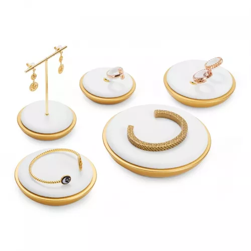 Luxury metal frame jewelry display set with microfiber