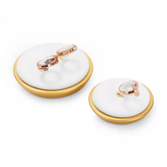 Luxury metal frame jewelry display set with microfiber