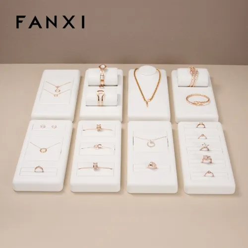 FANXI luxury white colour jewelry display set