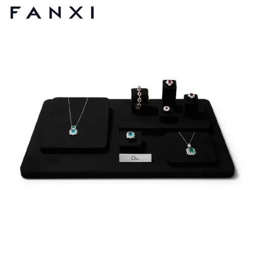FANXI factory customize black jewelry display stand set