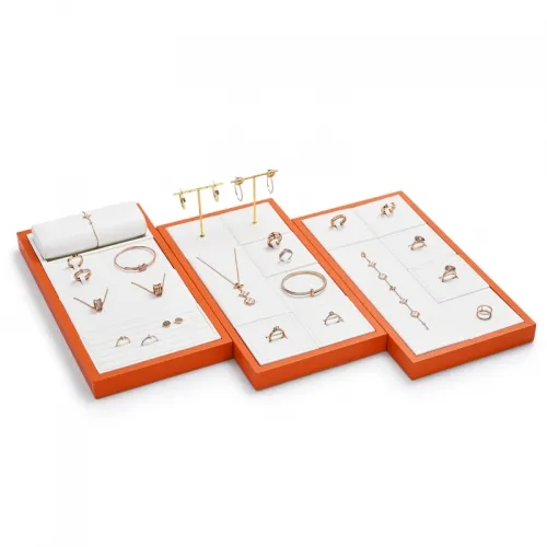 FANXI pu leather jewellery display stand tray