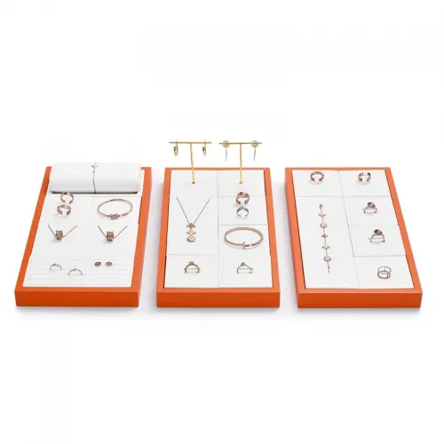 FANXI pu leather jewellery display stand tray