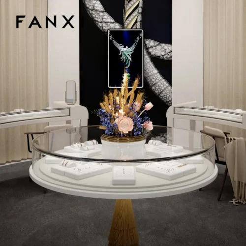 FANXI luxury white colour jewelry display set