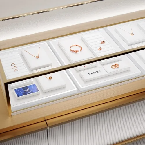 FANXI custom logo & colour white colour jewelry display set