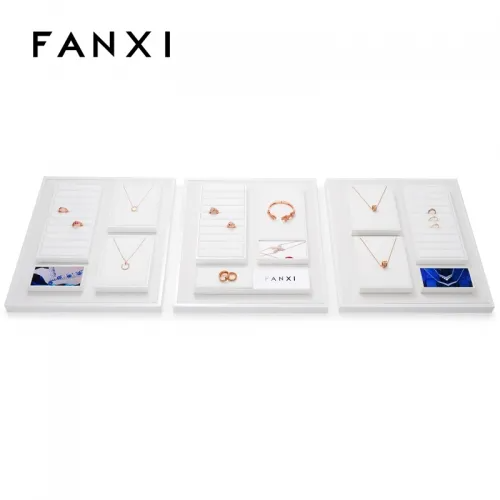 FANXI custom logo &amp; colour white colour jewelry display set