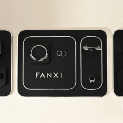 FANXI luxury metal frame jewelry display stand tray