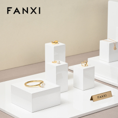 FANXI factory customize white colour wooden jewelry display