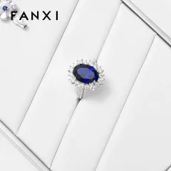 FANXI luxury white microfiber jewelry display stand with smooth metal