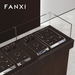 FANXI new arrival metal fram jewelry display organizer with brown microfiber