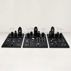 FANXI hot sale black leather jewelry holder set