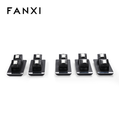 FANXI custom black colour leather window jewelry display with metal frame