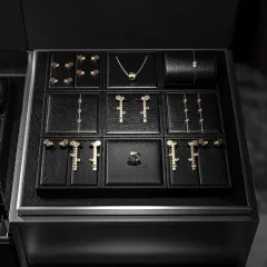 FANXI fashion black pu leather display for jewelry
