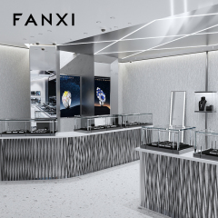 FANXI luxury black microfiber jewelry display stand with metal frame