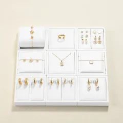 FANXI custom colour white leather jewelry display set