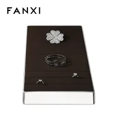 FANXI new arrival metal fram jewelry display organizer with brown microfiber