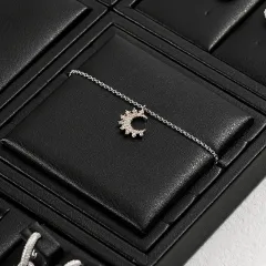 FANXI fashion black pu leather display for jewelry
