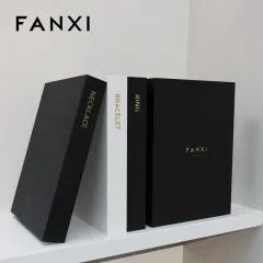 FANXI high quality black colour jewelry display trays with microfiber inside