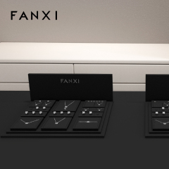 FANXI black microfiber wooden jewelry display
