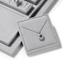 FANXI luxury wood jewelry display set with gray microfiber