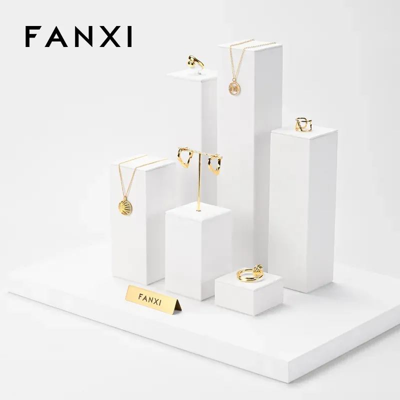 FANXI luxury white microfiber jewellery display set