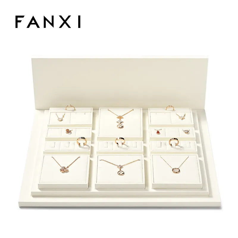 FANXI wholesale beige microfiber display for jewelry