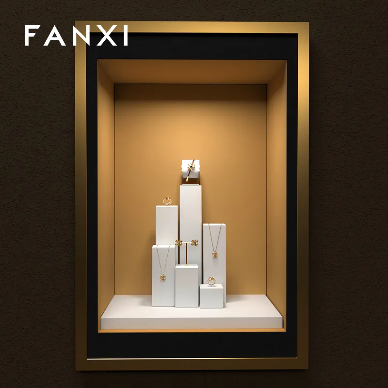 FANXI luxury white microfiber jewellery display set
