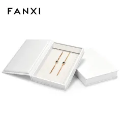 FANXI custom stackable jewelry tray with cream microfiber inside