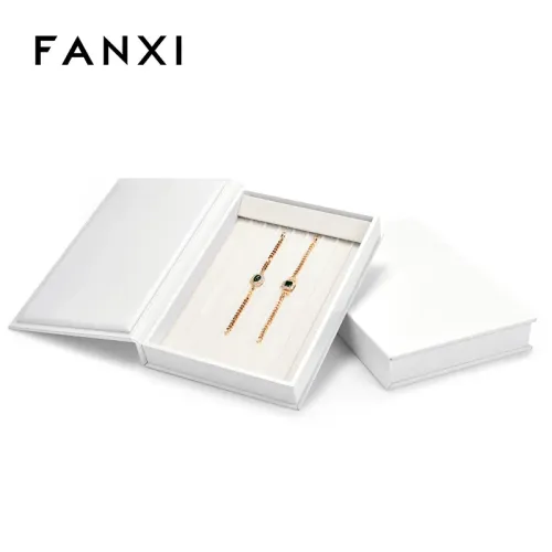 FANXI custom stackable jewelry tray with cream microfiber inside