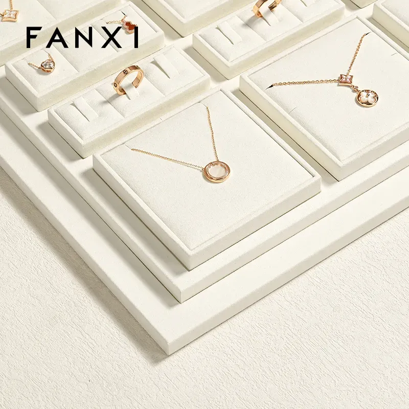 FANXI wholesale beige microfiber display for jewelry