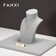 FANXI wholesale grey micofiber jewellery display stand
