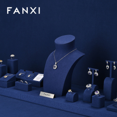 FANXI new arrival blue microfiber jewellery hanger