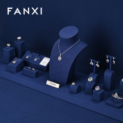 FANXI new arrival blue microfiber jewellery hanger