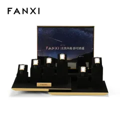 FANXI luxury fashion black microfiber watch display stand with metal structure