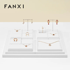 FANXI high end white colour leather jewellery display set