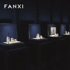 FANXI hot sale metal struture watch display stand with off-white microfiber