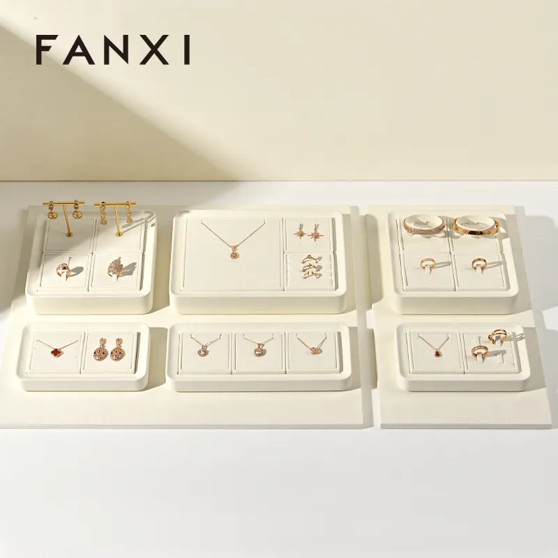 FANXI hot sale beige microfiber jewelry display props