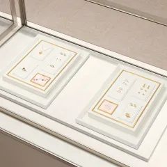 FANXI fashion beige colour metal jewellery display wrapped with microfiber