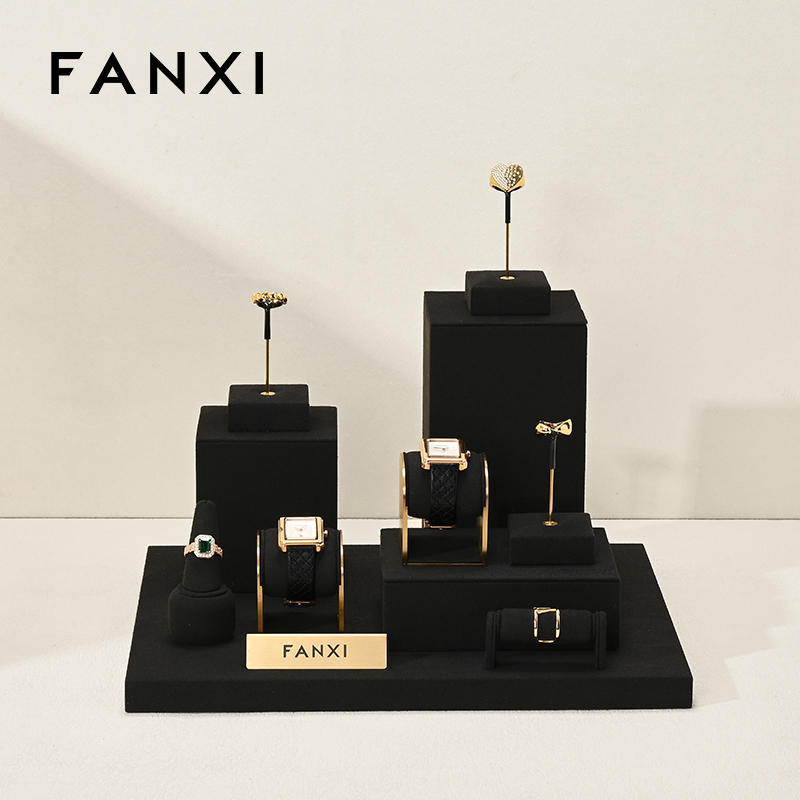 FANXI luxury Black Microfiber jewelry presentation