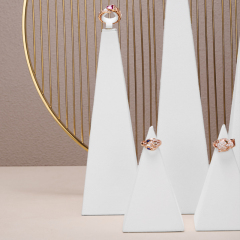 FANXI high quality White Metal Microfiber ring holder jewelry